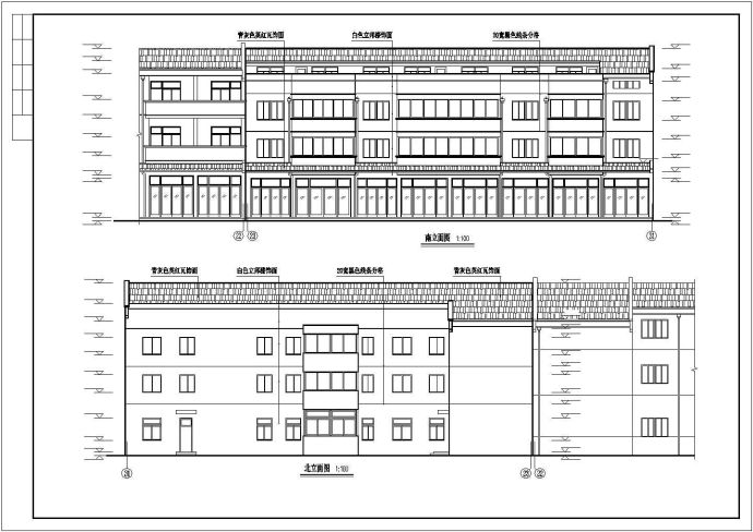 某风景度假区沿街商住楼建筑设计方案CAD图纸_图1