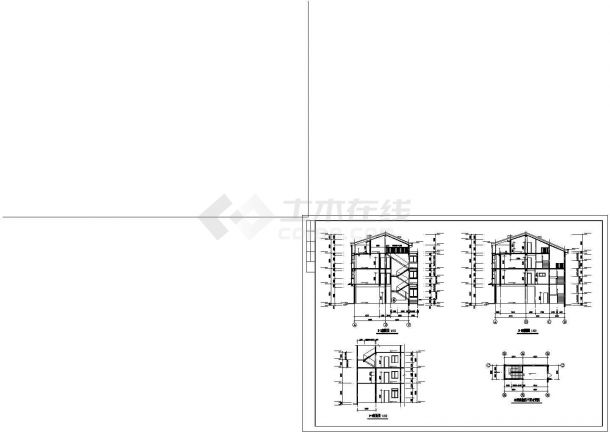 某风景度假区沿街商住楼建筑设计方案CAD图纸-图二