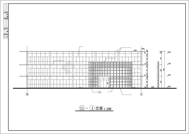 某风景度假区沿街商业会所建筑设计方案CAD图纸-图一