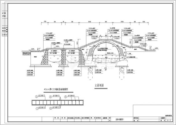 某6m景观石拱桥CAD节点详细完整图纸-图一