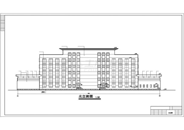 某风景度假区商会综合办公楼建筑设计方案CAD图纸-图二