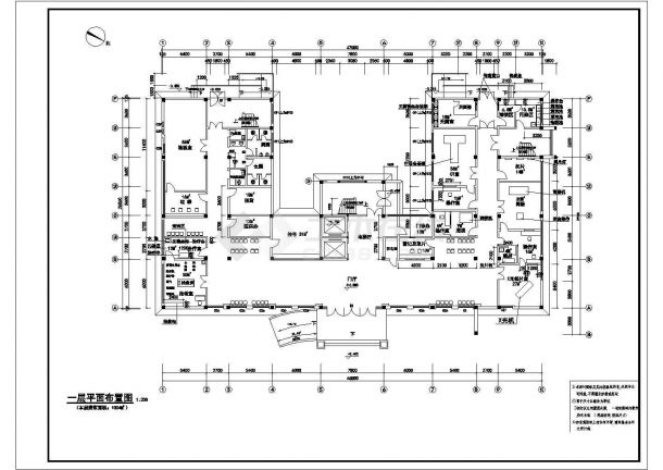 某医院一层室内装饰设计施工CAD图-图二