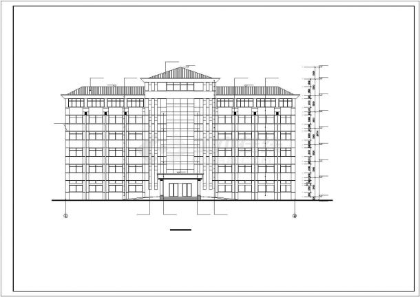 某风景度假区工厂综合楼建筑设计方案CAD图纸-图一