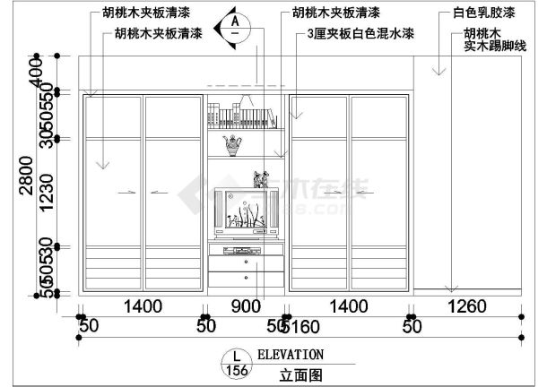 室内装修组合衣柜设计施工CAD图-图二