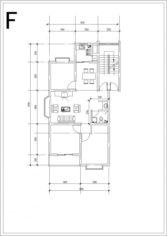 广州某新建小区78-108平米左右的热门户型设计CAD图纸（9张）_图1