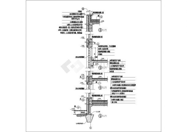 某墙体节点CAD节点构造完整图纸-图一