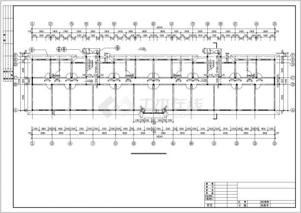 3270平米6层框混结构住宅楼平立剖面设计CAD图纸（含半地下室）-图一
