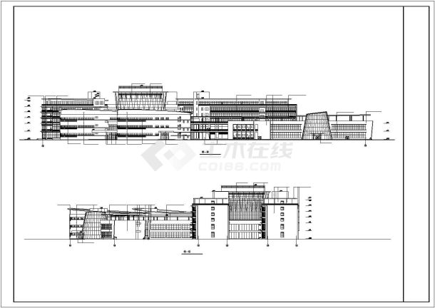 某人才小区6200平米6层框架结构生活住宅楼平立剖面设计CAD图纸-图一