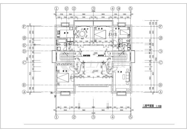 扬州市某现代化村镇四层砖混结构自建民居楼平立剖面设计CAD图纸-图二