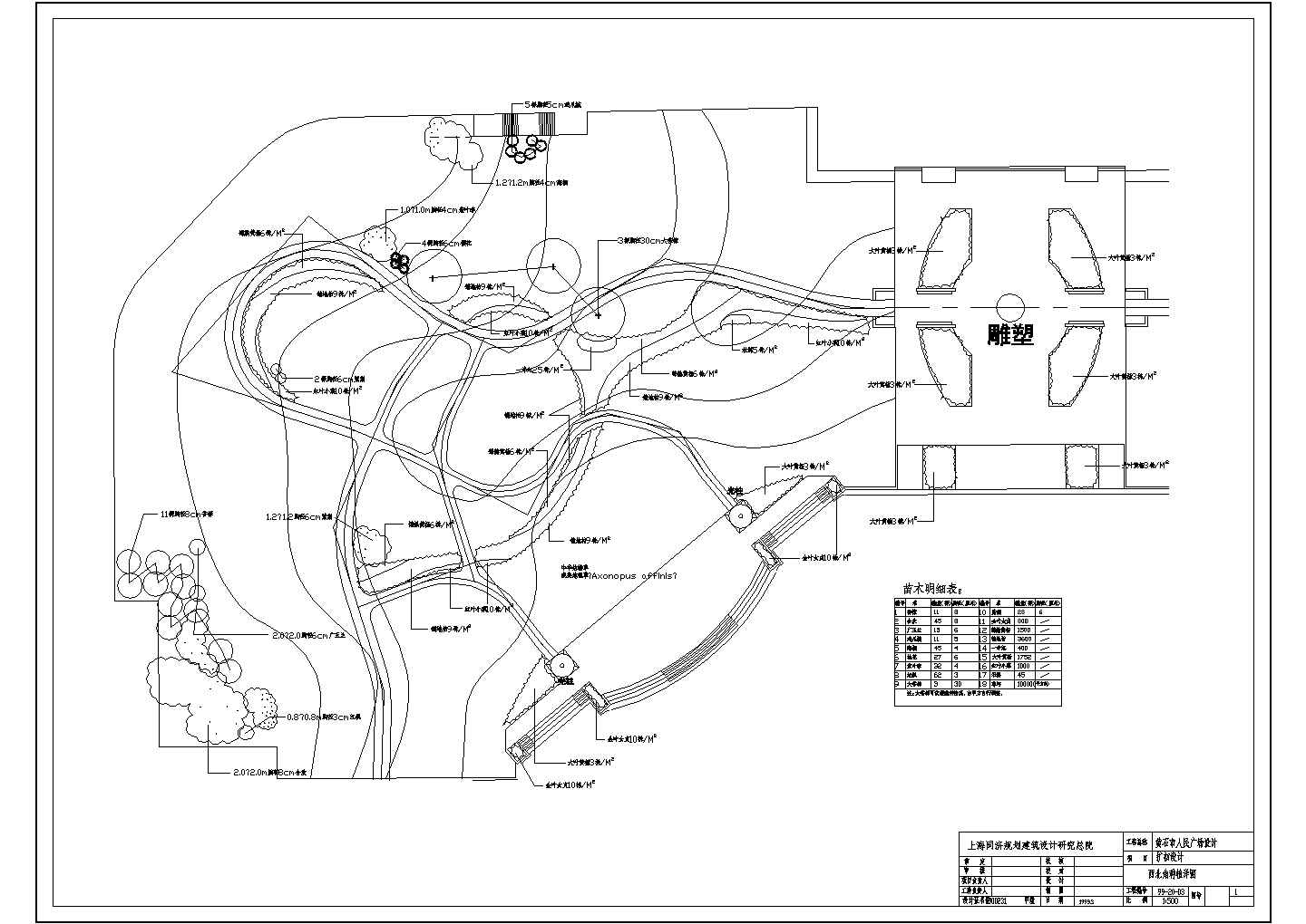 某黄石市人民广场全套CAD设计完整施工图