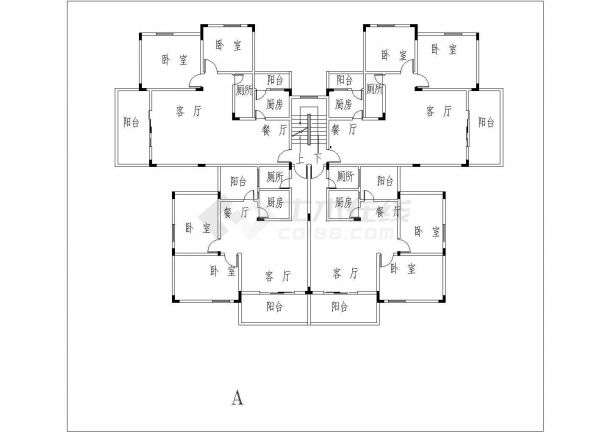 住宅设计_某知名小区规划与户型平面CAD图-图二