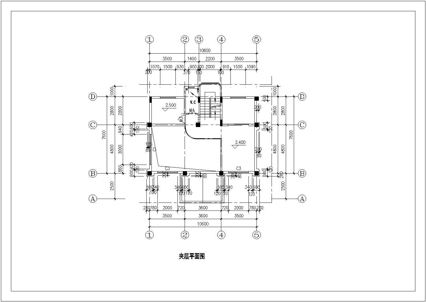 宁波市诗海小区3+夹层欧式风格高档别墅建筑设计CAD图纸