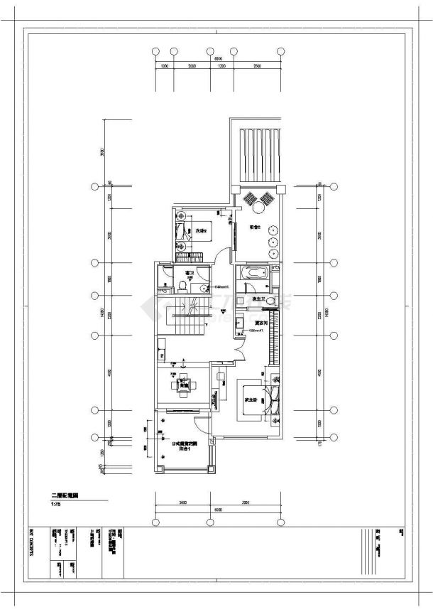 某西安中海别墅样板间CAD设计完整平面施工图-图二
