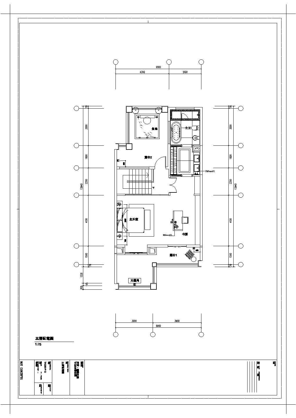 某西安中海别墅样板间CAD设计完整平面施工图