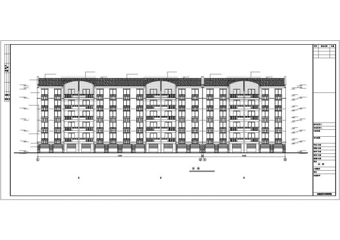 某小区4350平米6层砖混结构住宅楼建筑设计CAD图纸（底层车库）_图1