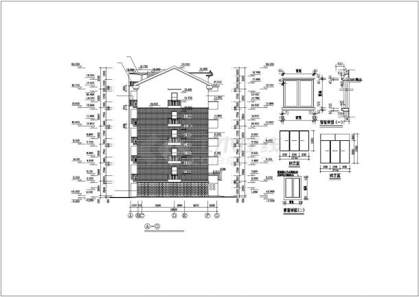 贵阳市某小区3300平米左右7层砖混结构住宅楼全套建筑设计CAD图纸-图一