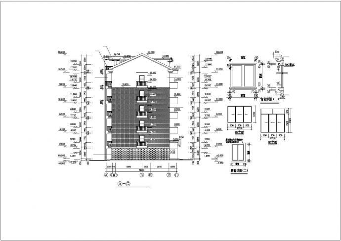 贵阳市某小区3300平米左右7层砖混结构住宅楼全套建筑设计CAD图纸_图1