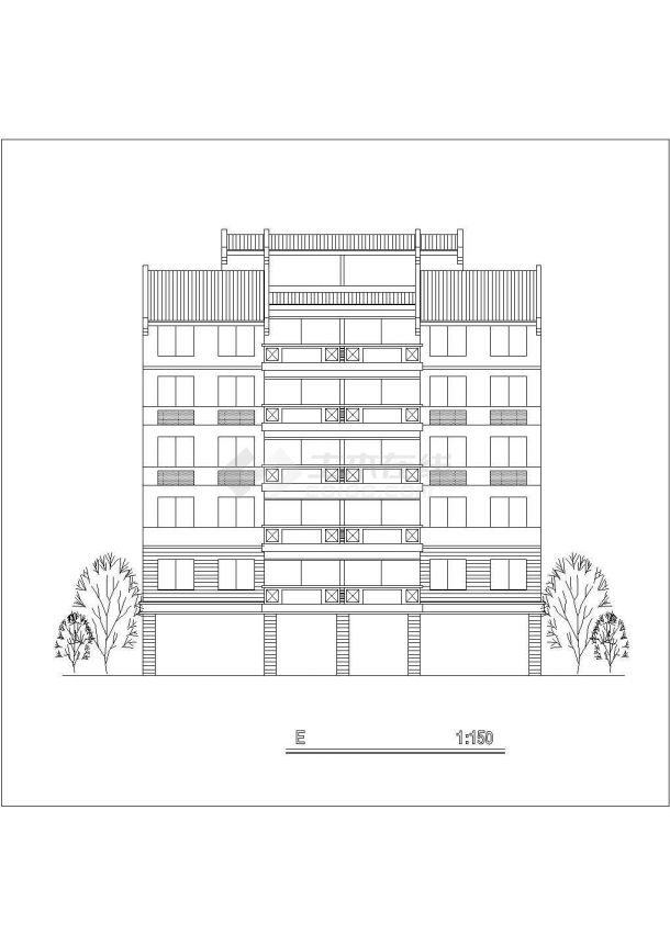 连云港市某小区5900平米10层框架结构住宅楼平立剖面设计CAD图纸-图二