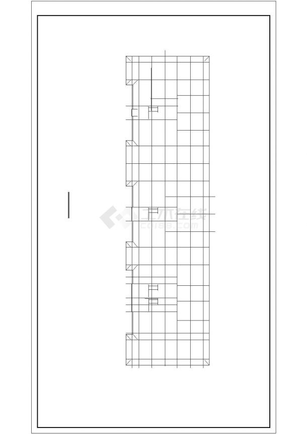 某工厂3400平米6层框混结构宿舍楼平面设计CAD图纸（含地下室层）-图一