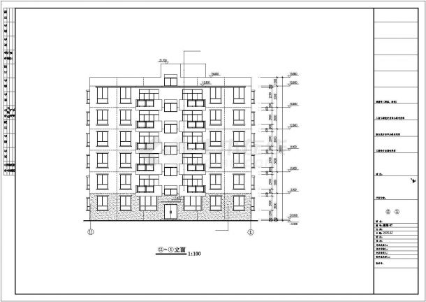 某小区占地320平米六层框架结构住宅楼建筑设计CAD图纸（含总图）-图一