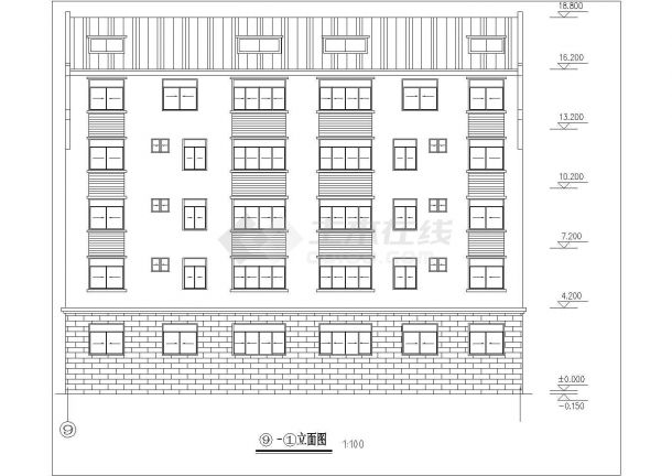某小区2700平米5+1层框混结构住宅楼全套建筑设计CAD图纸-图一
