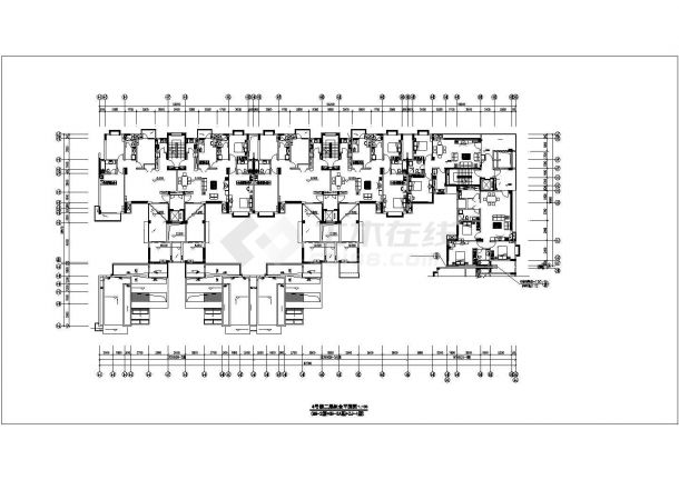 9800平米12层框架结构住宅楼平立面设计CAD图纸（含车库）-图一