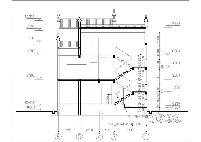 常州某乡村某3层框混结构乡村民居住宅楼建筑设计CAD图纸_图1