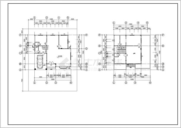 西安市阖秀世家小区三层砖混结构独栋别墅平立面设计CAD图纸-图一