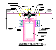 办公楼外装隐框玻璃幕墙节点cad设计图-图一