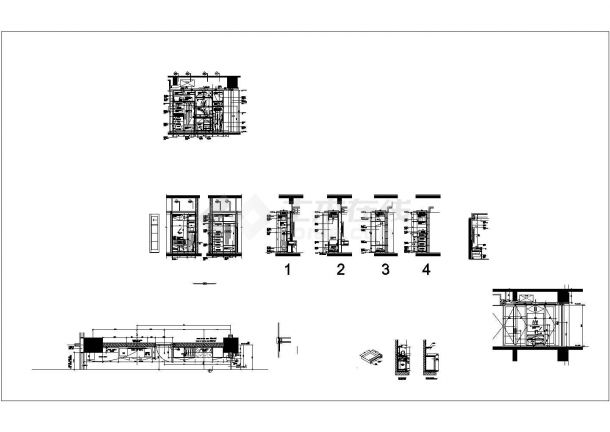 某喜来登大酒店角套套房CAD完整平面设计施工衣柜-图二