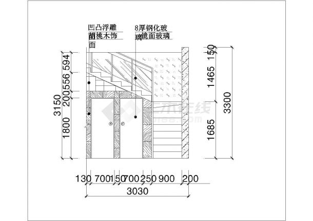 某地二层服装店建筑设计cad施工图-图二