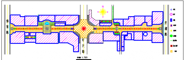 北京某步行街设计规划CAD方案图-图二