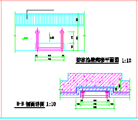 北京某游泳池节点建筑cad装修设计图纸-图一