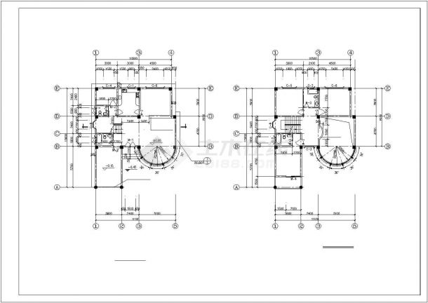 济南市香山花园小区3层砖混结构精装小别墅全套建筑设计CAD图纸-图一