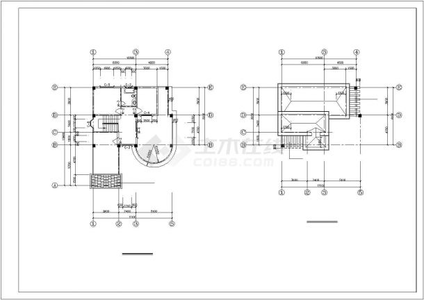 济南市香山花园小区3层砖混结构精装小别墅全套建筑设计CAD图纸-图二