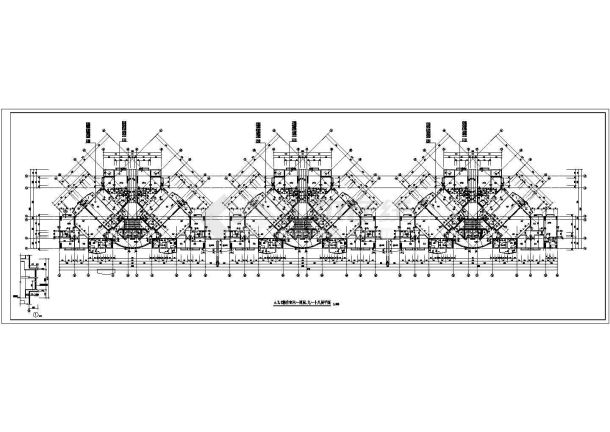 住宅设计_二十一层住宅楼标准层平面CAD图-图二