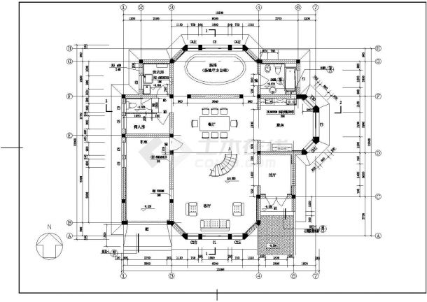 上海市某大型葡萄酒庄园内部3层欧式别墅全套建筑设计CAD图纸-图二