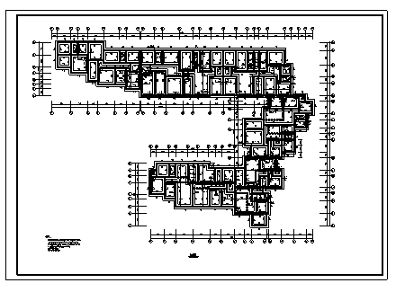 某市八层带地下一层砖混结构J型住宅楼结构施工cad图-图一