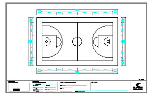 篮、网、排、羽毛球场标准施工图纸-图二