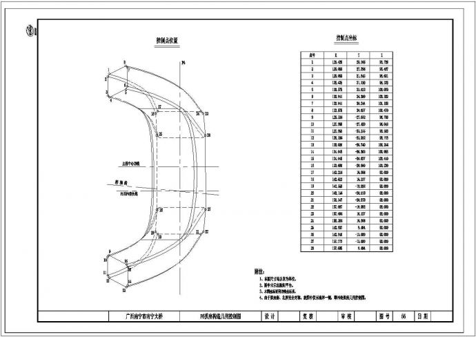 某300m蝴蝶拱桥大桥施工图拱座构造几何控制CAD大样图纸_图1