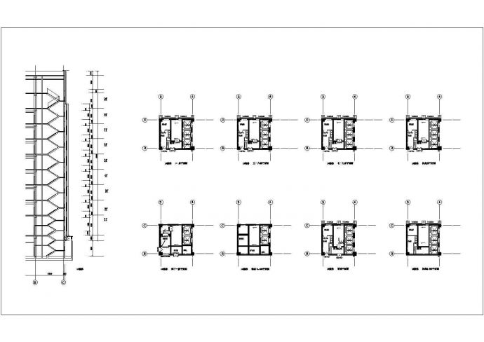 某楼梯CAD节点完整平立剖设计详图_图1