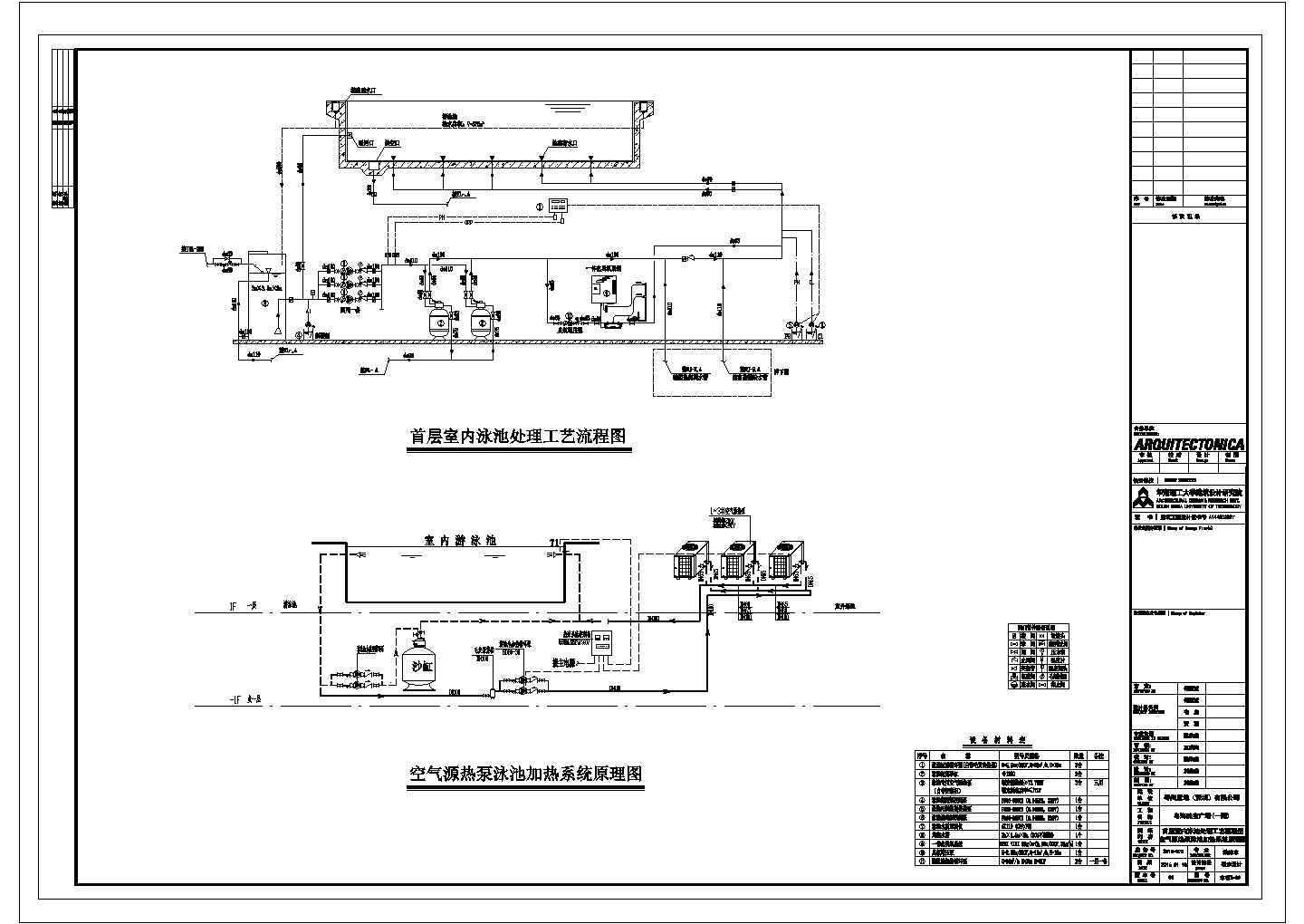 某粤海珠宝广场CAD节点设计施工图泳池处理工艺流程图