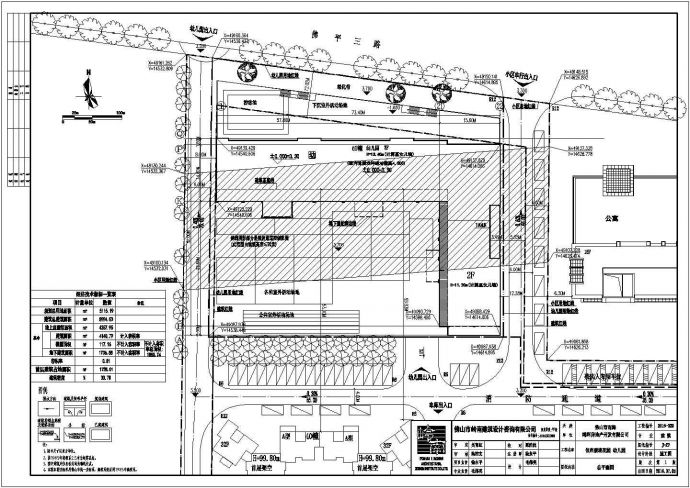 某广东省佛山市依岸康堤花园幼儿园CAD完整节点详细设计总平面图_图1