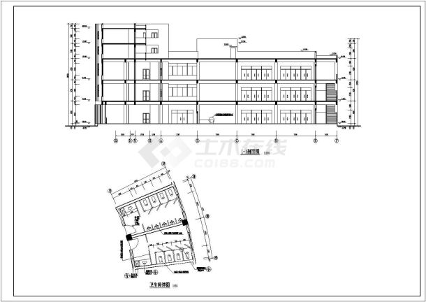 某学校食堂建筑CAD设计节点完整构造施工图-图二