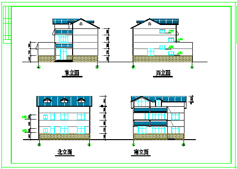 某乡村别墅建筑cad施工图纸