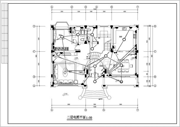 某三层D,E,F型别墅电气设计图纸-图二
