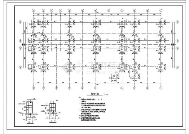 某广东省湛江市教学楼结构CAD大样详细完整图纸-图一