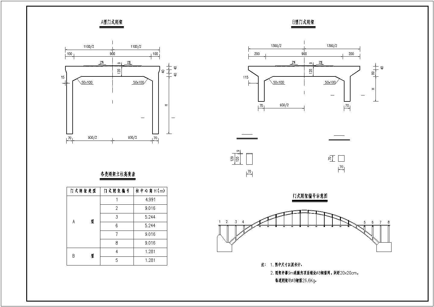 某195米钢管系杆拱CAD施工平立剖节点详细设计图