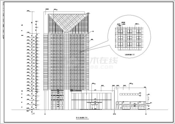 某5星级高级酒店全套建筑设计cad施工图纸-图一