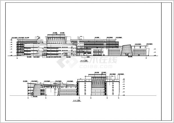 某大型生活小区平立剖面设计cad施工图-图一